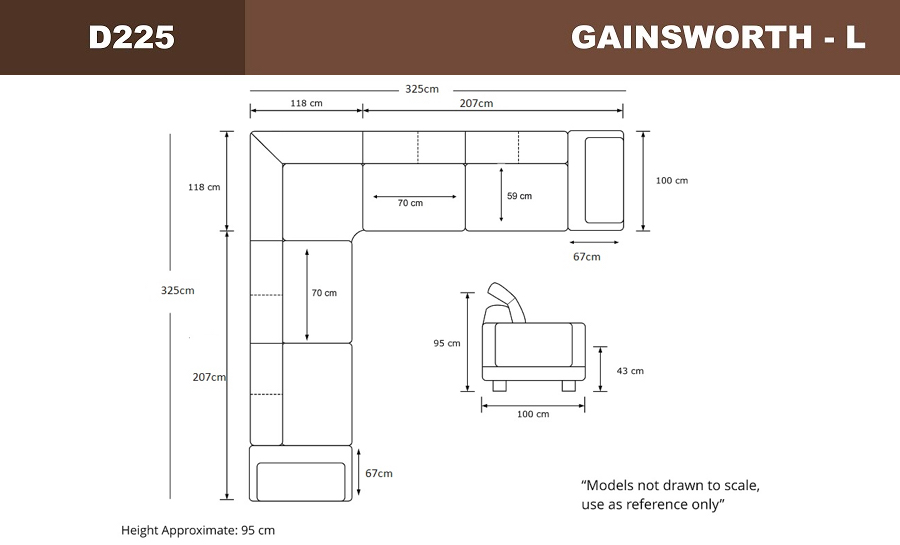 Gainsworth - L- Leather Lounge Set